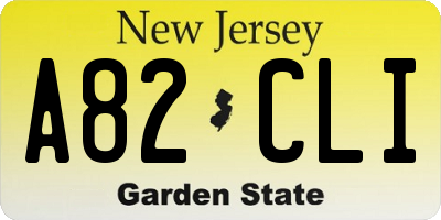 NJ license plate A82CLI