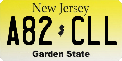 NJ license plate A82CLL