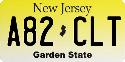 NJ license plate A82CLT