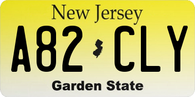 NJ license plate A82CLY