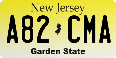 NJ license plate A82CMA