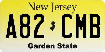 NJ license plate A82CMB