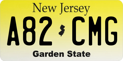 NJ license plate A82CMG