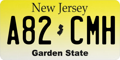 NJ license plate A82CMH