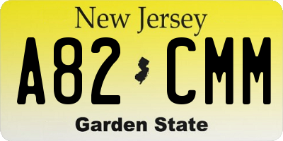 NJ license plate A82CMM