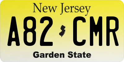 NJ license plate A82CMR