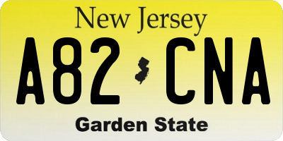 NJ license plate A82CNA