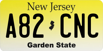 NJ license plate A82CNC