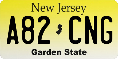 NJ license plate A82CNG