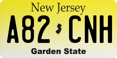 NJ license plate A82CNH