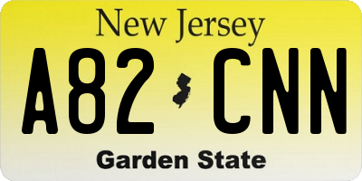 NJ license plate A82CNN