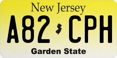 NJ license plate A82CPH