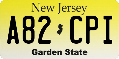 NJ license plate A82CPI