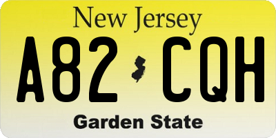 NJ license plate A82CQH