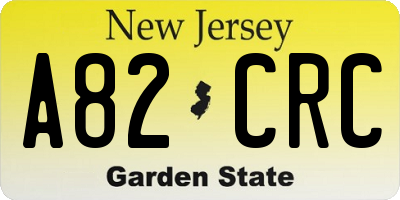 NJ license plate A82CRC