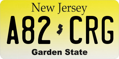 NJ license plate A82CRG