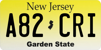 NJ license plate A82CRI