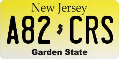 NJ license plate A82CRS