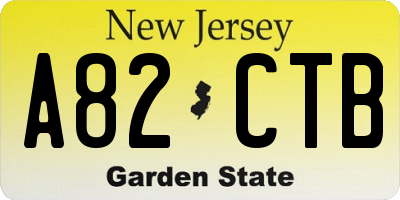 NJ license plate A82CTB