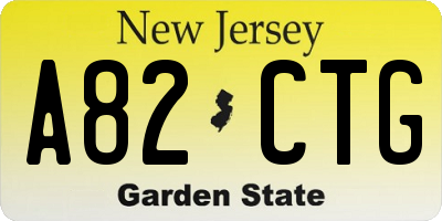 NJ license plate A82CTG
