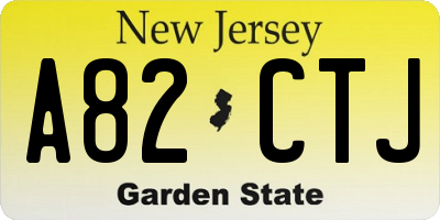 NJ license plate A82CTJ