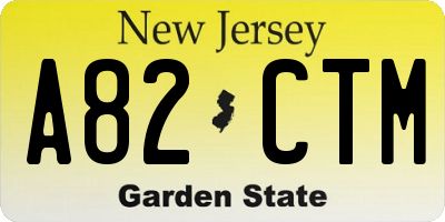 NJ license plate A82CTM
