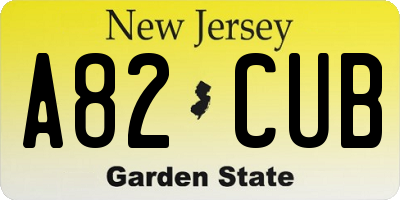 NJ license plate A82CUB