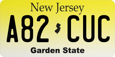 NJ license plate A82CUC