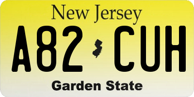 NJ license plate A82CUH