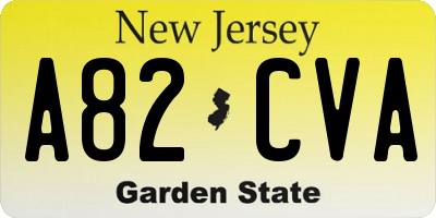 NJ license plate A82CVA