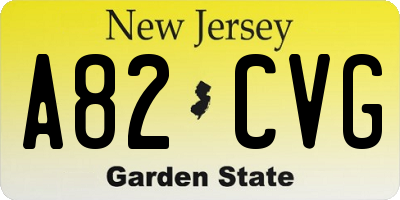 NJ license plate A82CVG