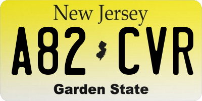 NJ license plate A82CVR