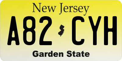 NJ license plate A82CYH
