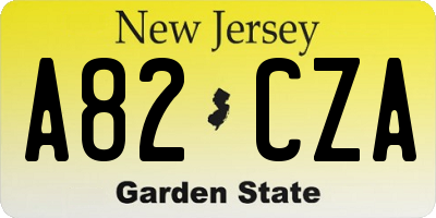NJ license plate A82CZA
