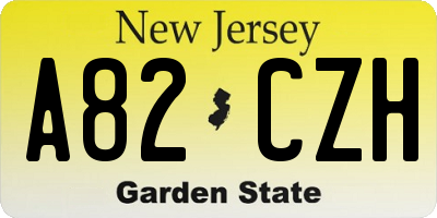 NJ license plate A82CZH