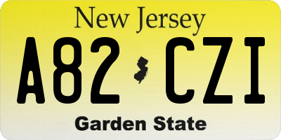 NJ license plate A82CZI
