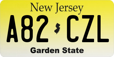 NJ license plate A82CZL