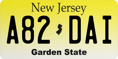 NJ license plate A82DAI