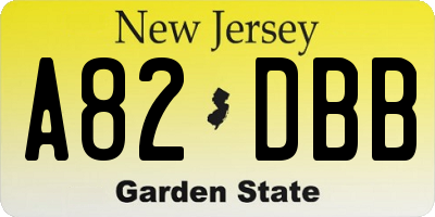 NJ license plate A82DBB