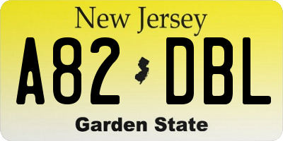NJ license plate A82DBL