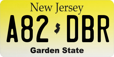 NJ license plate A82DBR