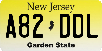 NJ license plate A82DDL