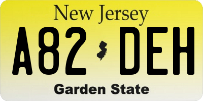 NJ license plate A82DEH