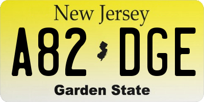 NJ license plate A82DGE