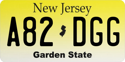 NJ license plate A82DGG