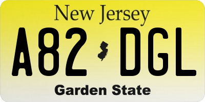 NJ license plate A82DGL