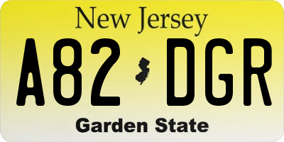 NJ license plate A82DGR