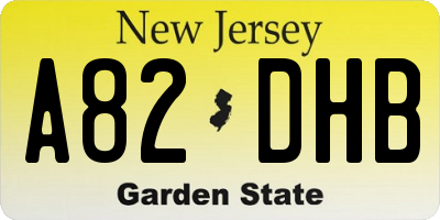 NJ license plate A82DHB