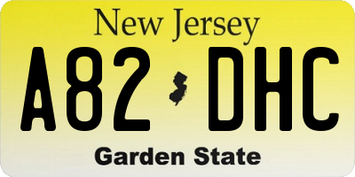 NJ license plate A82DHC