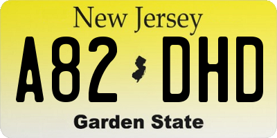 NJ license plate A82DHD